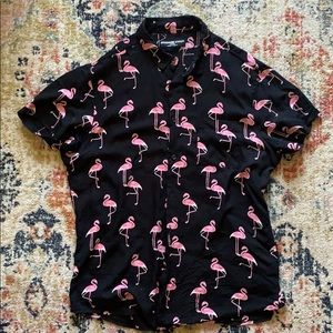 Pink Flamingo button up